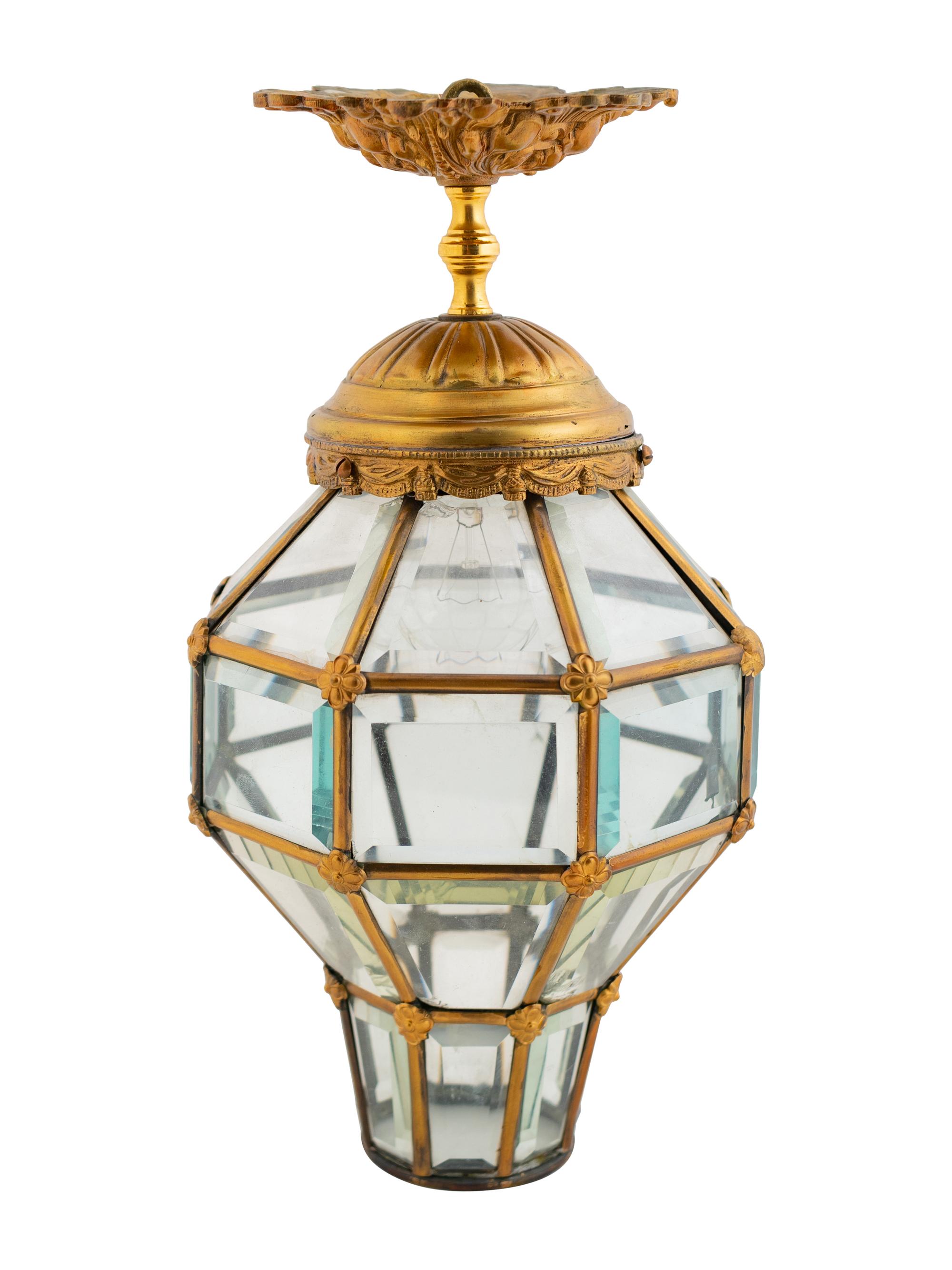 A Louis XVI Style Diminutive Hall Chandelier and a Hall Lantern — 20TH CENTURY