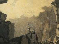 Travelers by a Mountain Torrent