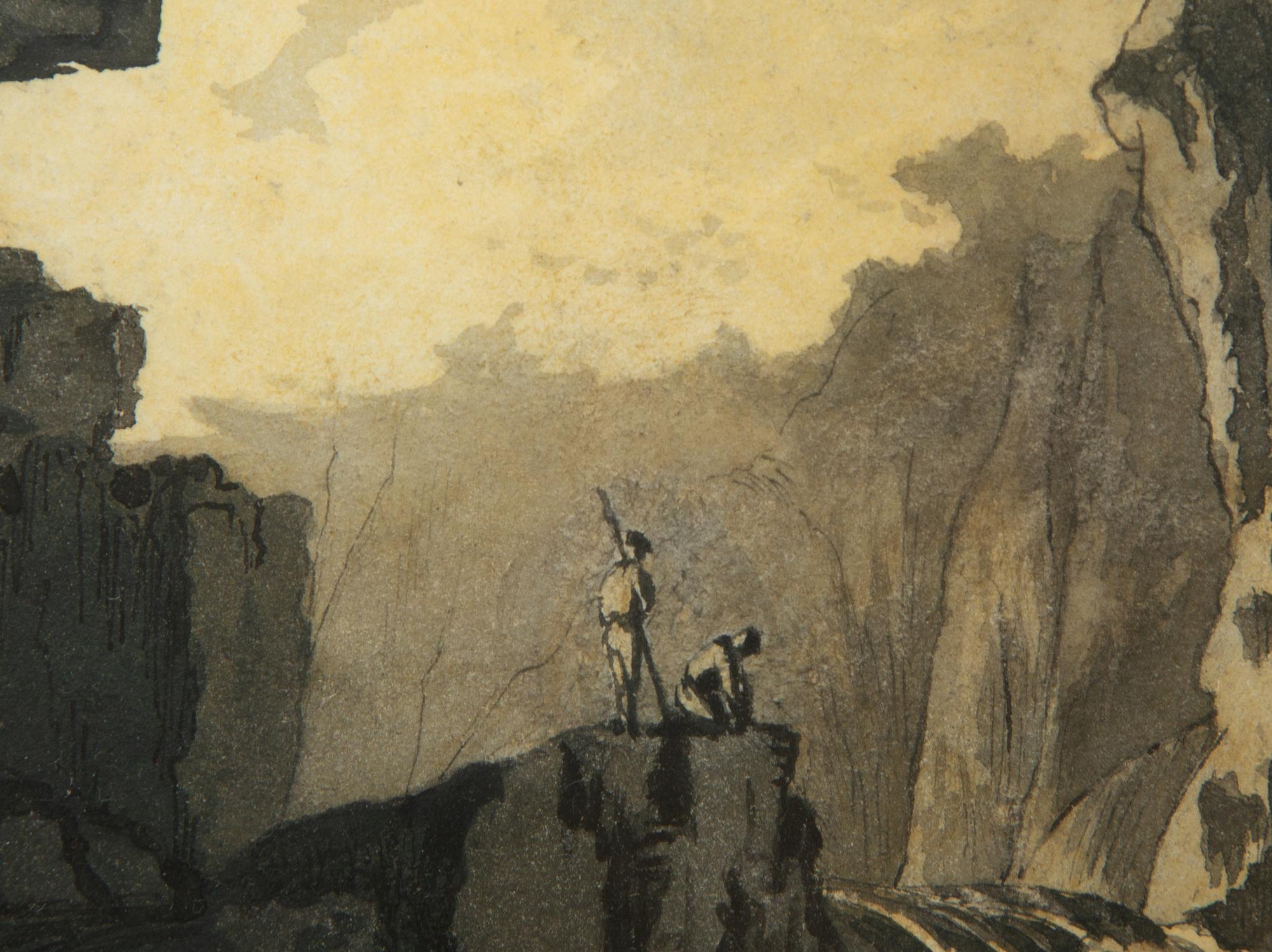 Travelers by a Mountain Torrent