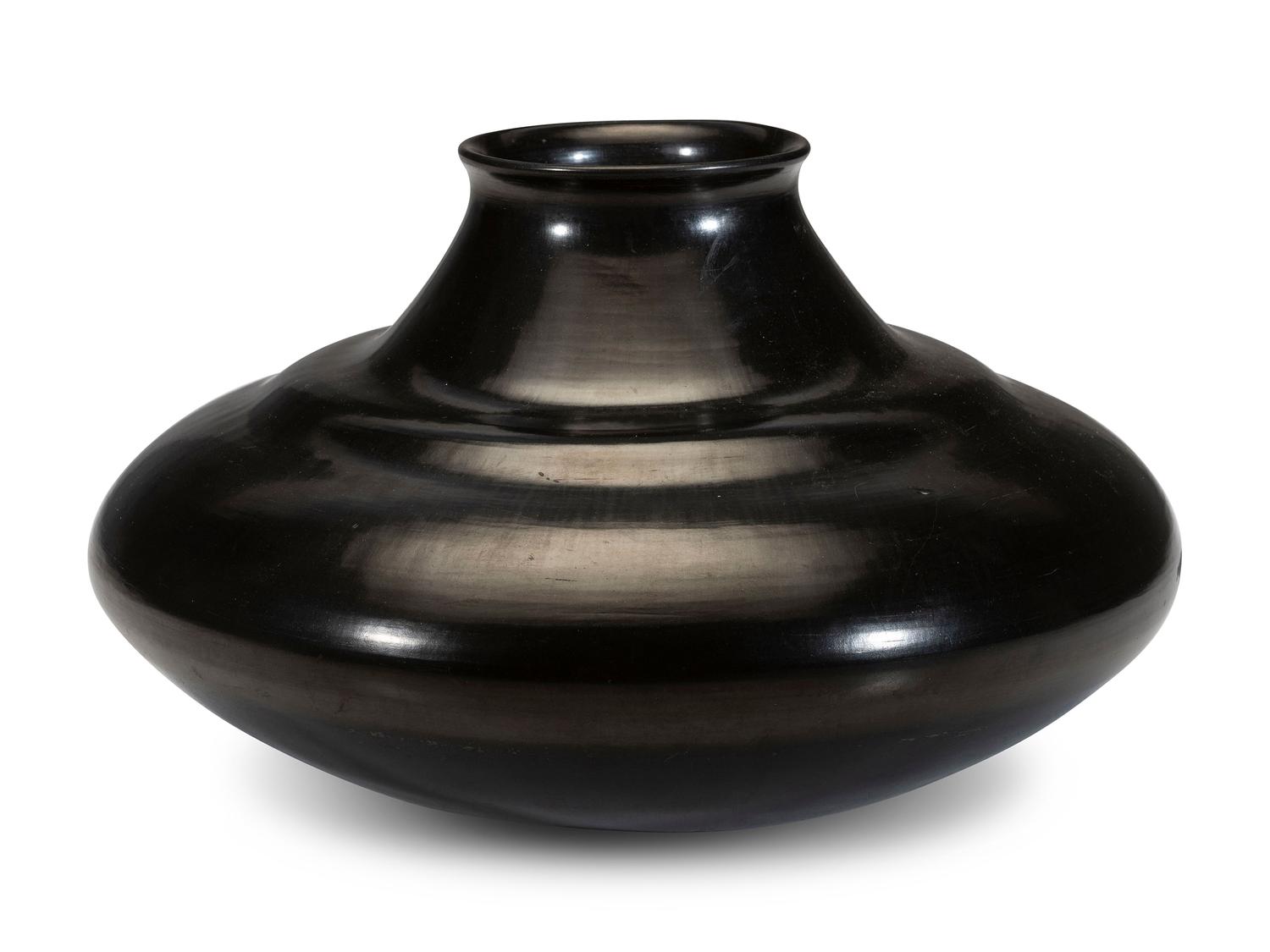 Carved Blackware Pottery Jar