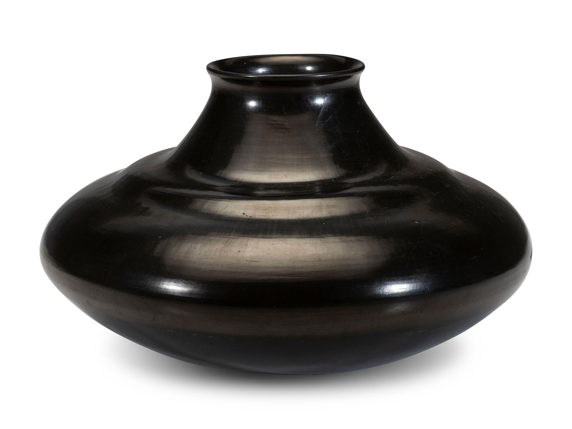 Carved Blackware Pottery Jar