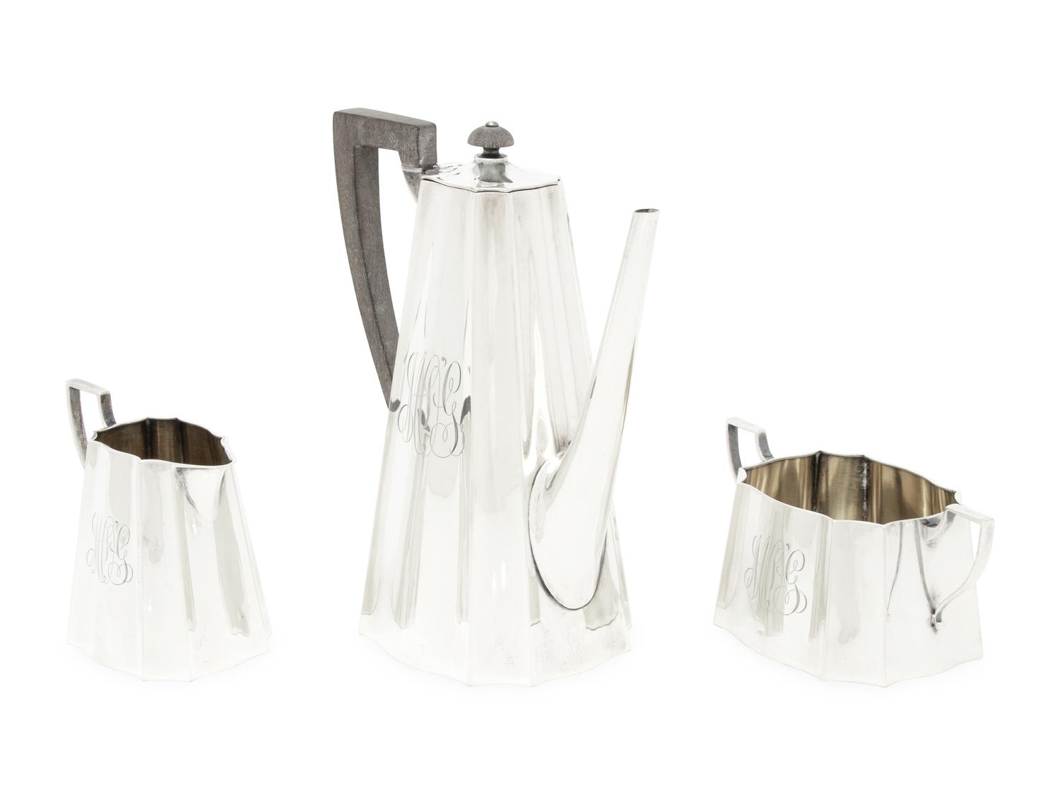 An American Silver Three-Piece Coffee Service
