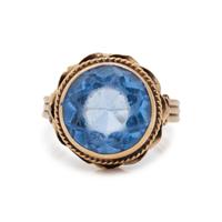 YELLOW GOLD AND BLUE TOPAZ RING