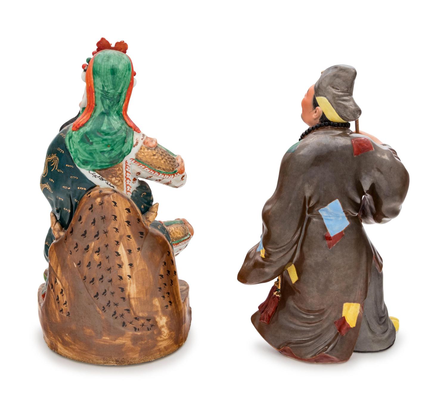 Two Chinese Polychrome Enameled Figures