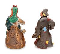 Two Chinese Polychrome Enameled Figures