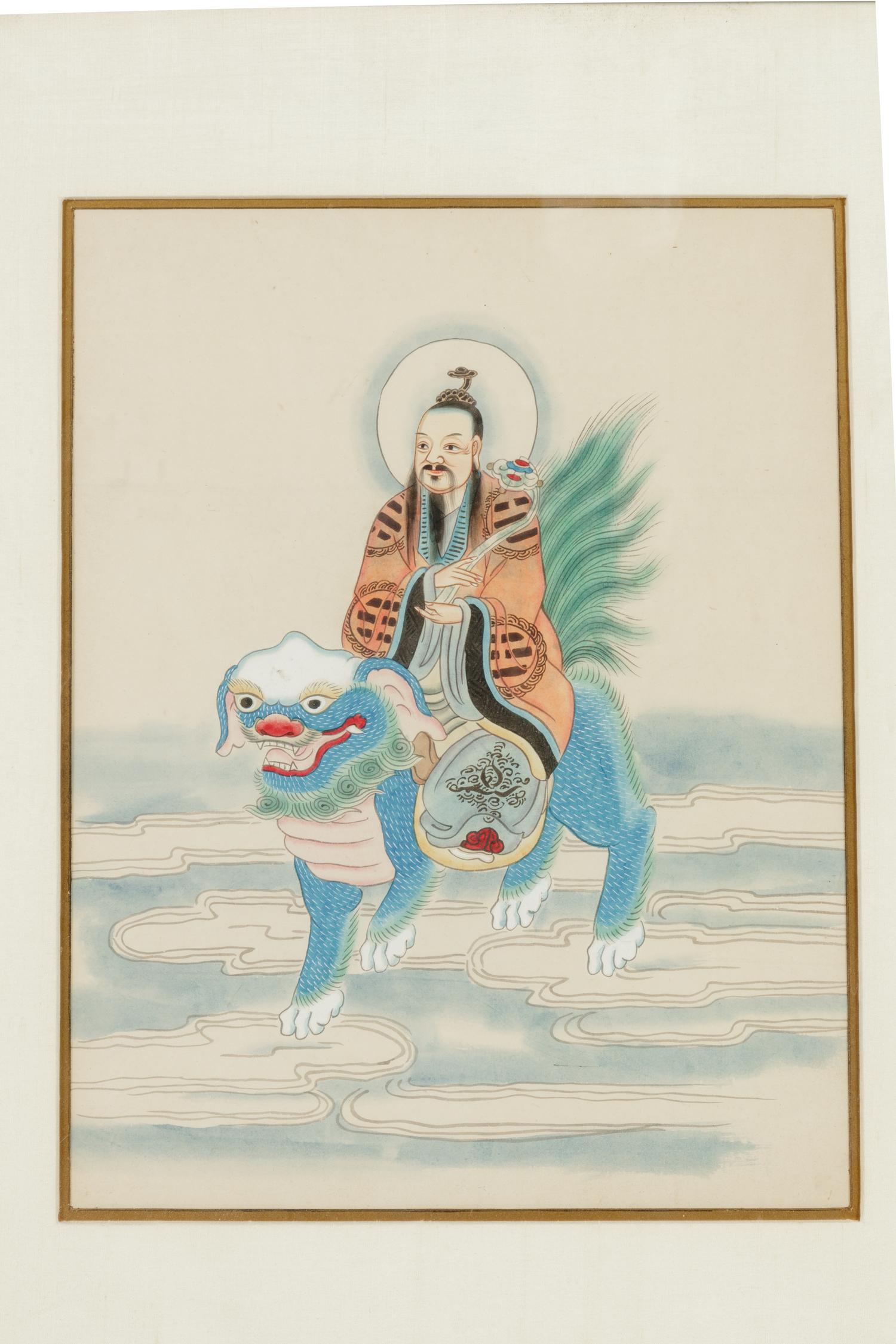 Three Chinese Ink and Color on Paper Paintings