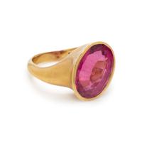 ANGELA CUMMINGS, YELLOW GOLD AND RUBELLITE TOURMALINE RING