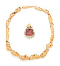 VERNON WILSON, GOLD AND PINK TOURMALINE GOOSE NECKLACE