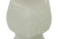 A Pair of Chinese White Glass Hexagonal Vases