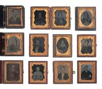 [EARLY PHOTOGRAPHY]. 43 ninth and sixteenth plate ambrotypes and tintypes.