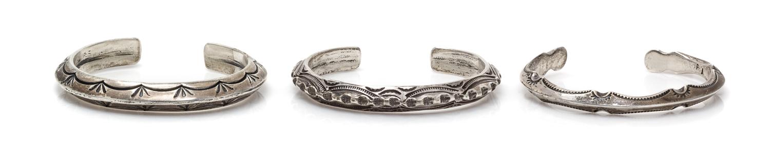 A Collection of Silver Cuff Bracelets, 76.90 dwts.