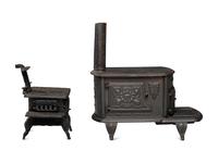 Two Salesman's Sample or Child's Toy Cast Iron Stoves