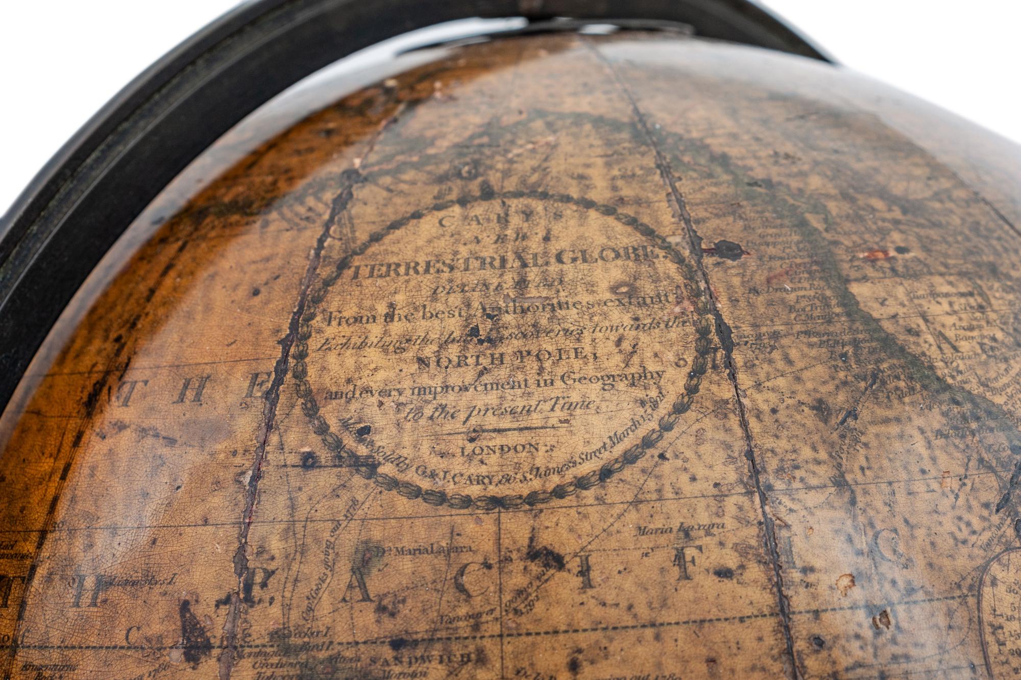 An Associated Pair of Regency Twelve-Inch Terrestrial and Celestial Library Globes
