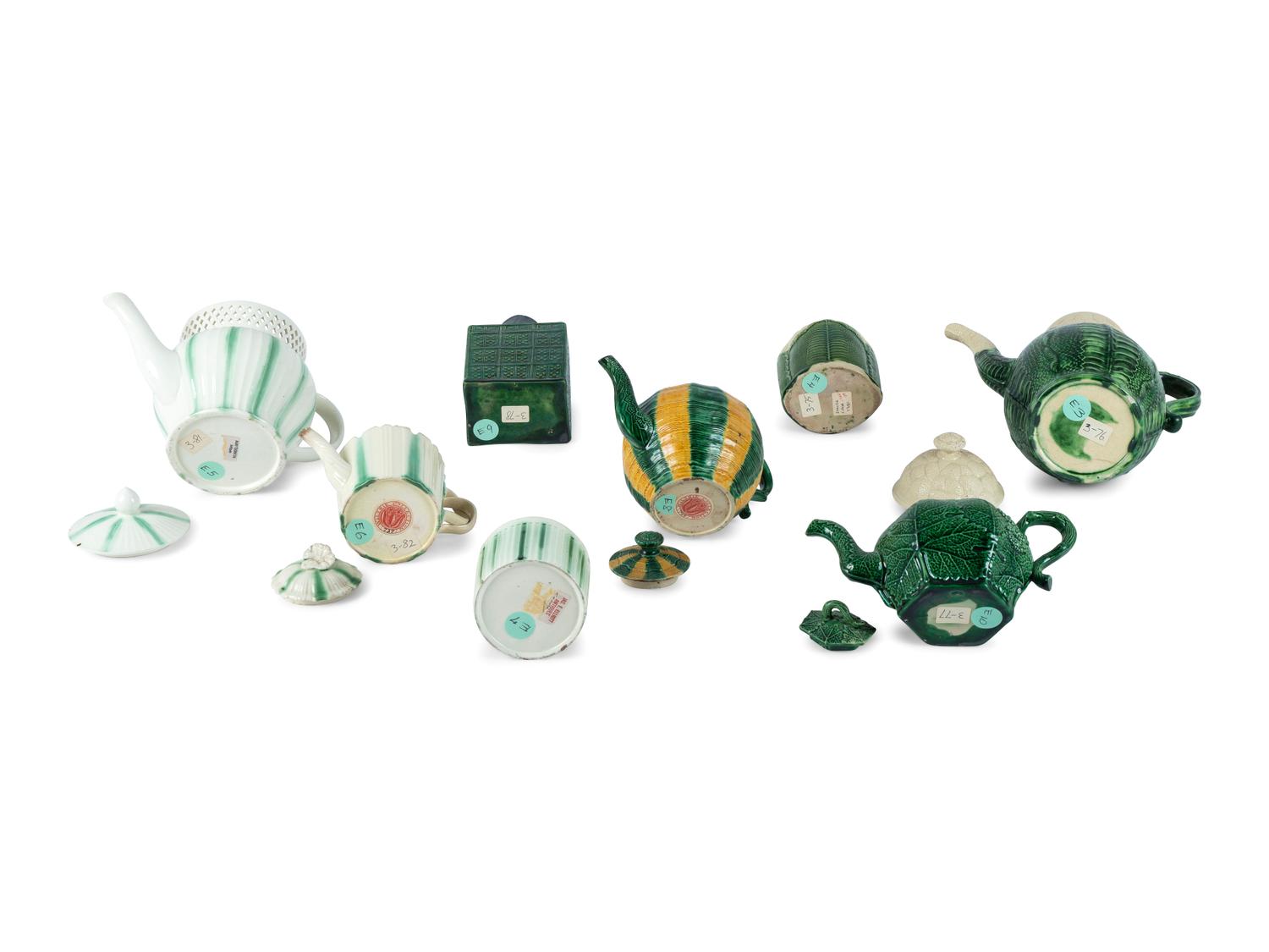 A Group of English Majolica Serving Articles