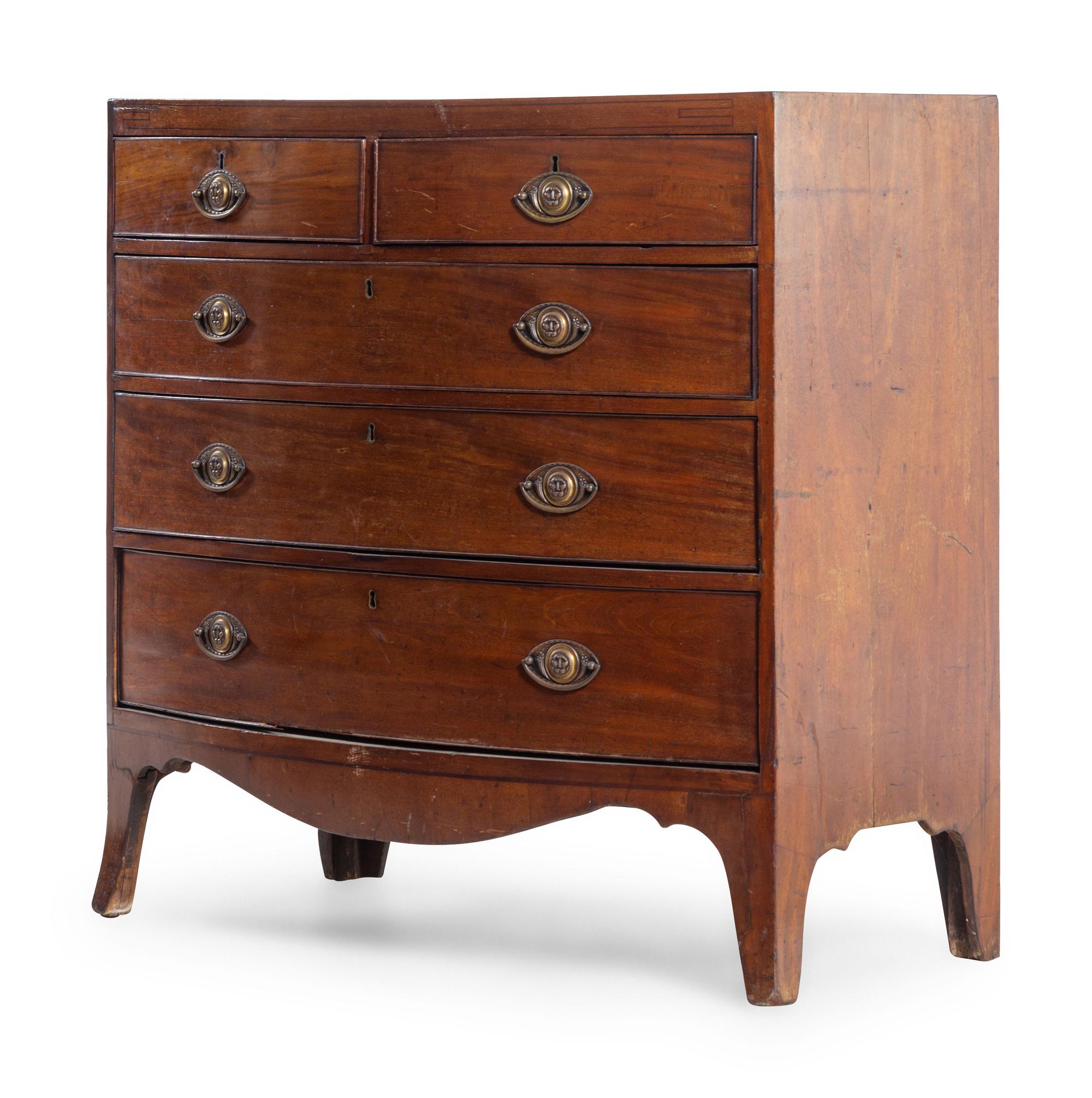 A George III Mahogany Bow-Front Chest of Drawers