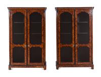 A Pair of Régence Style Faux Bois Painted Bookcases