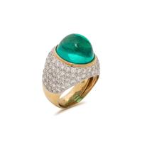 COLOMBIAN EMERALD AND DIAMOND RING