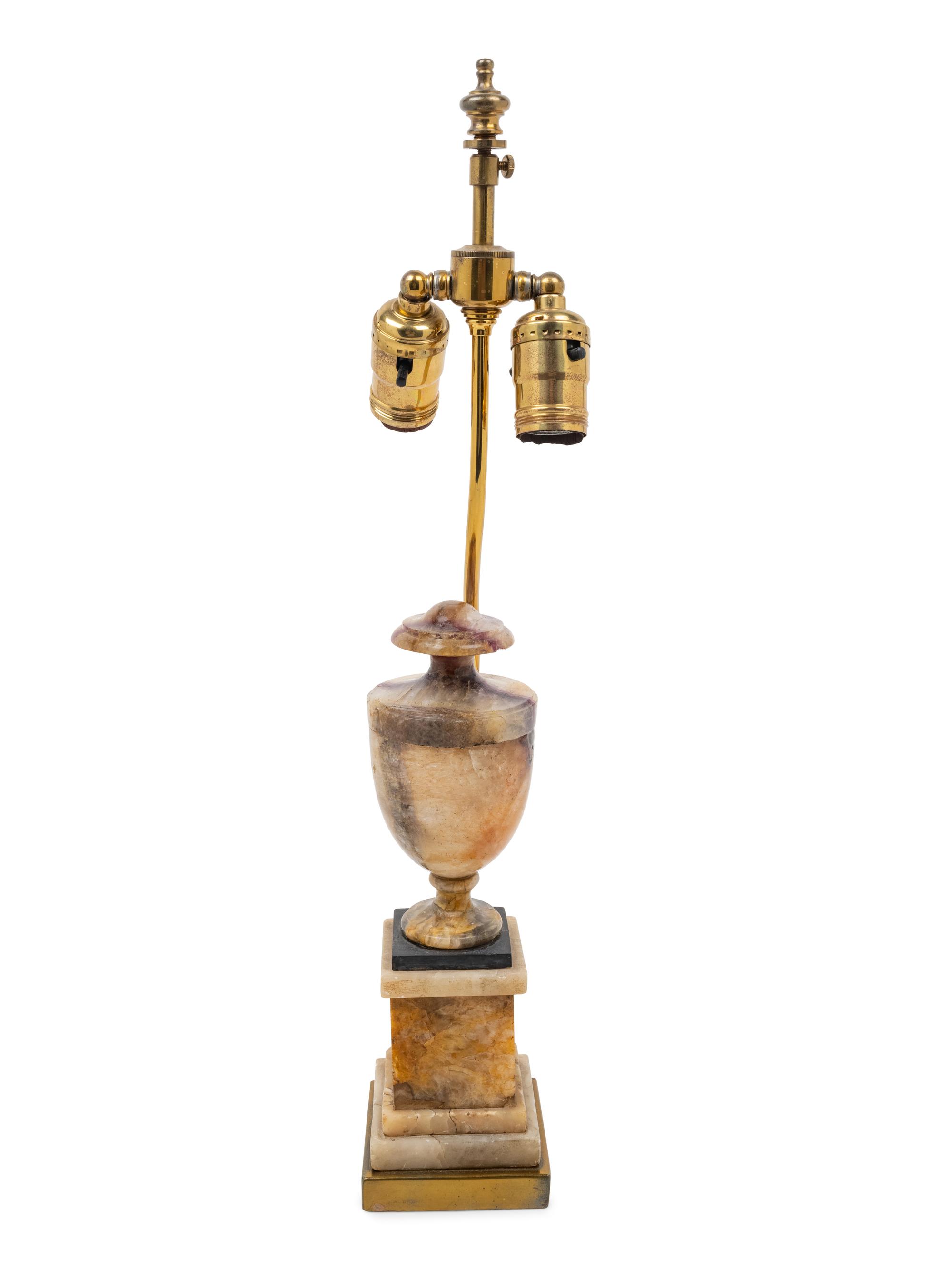 An English Blue John Urn Mounted as a Lamp