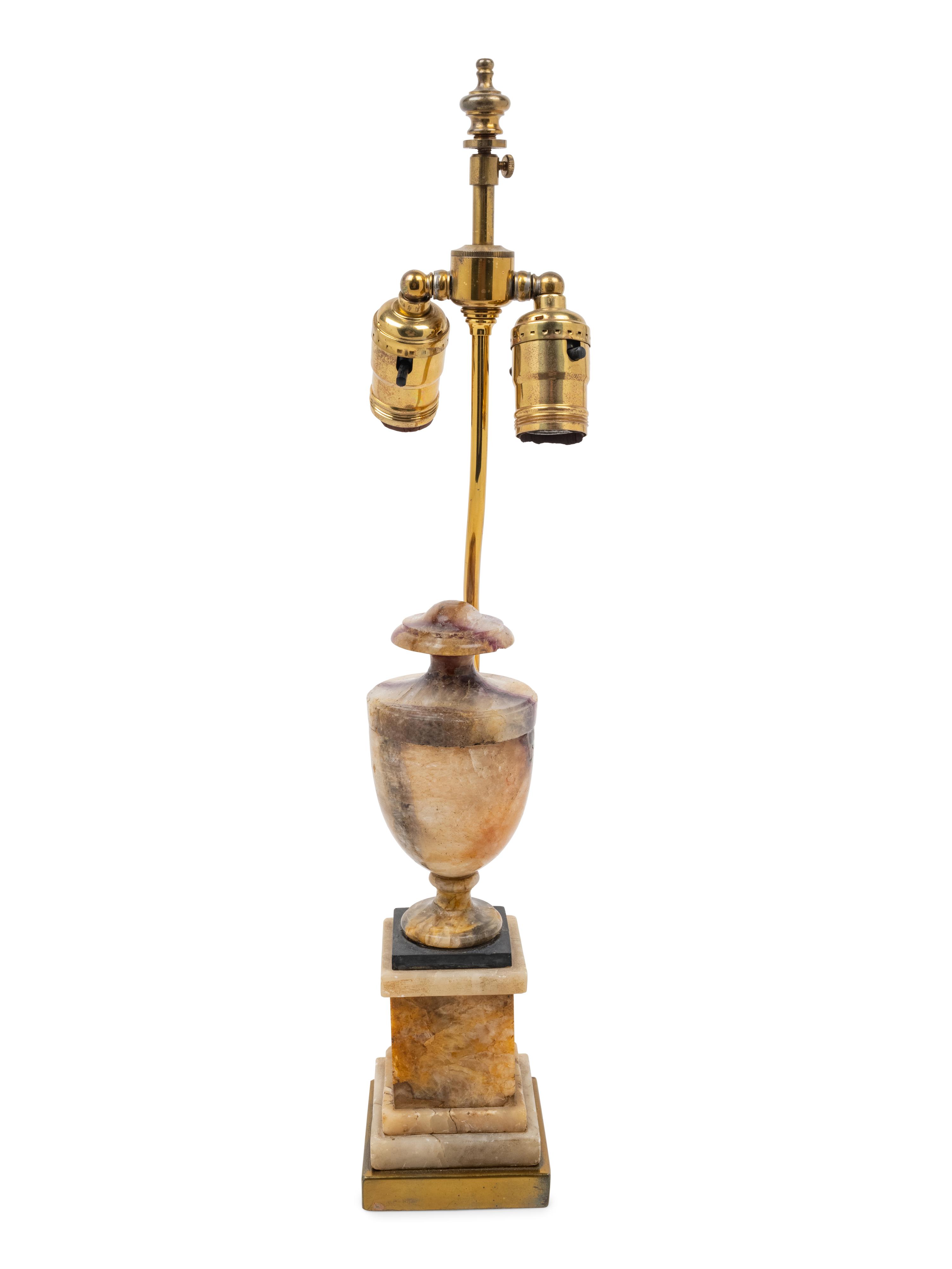 An English Blue John Urn Mounted as a Lamp