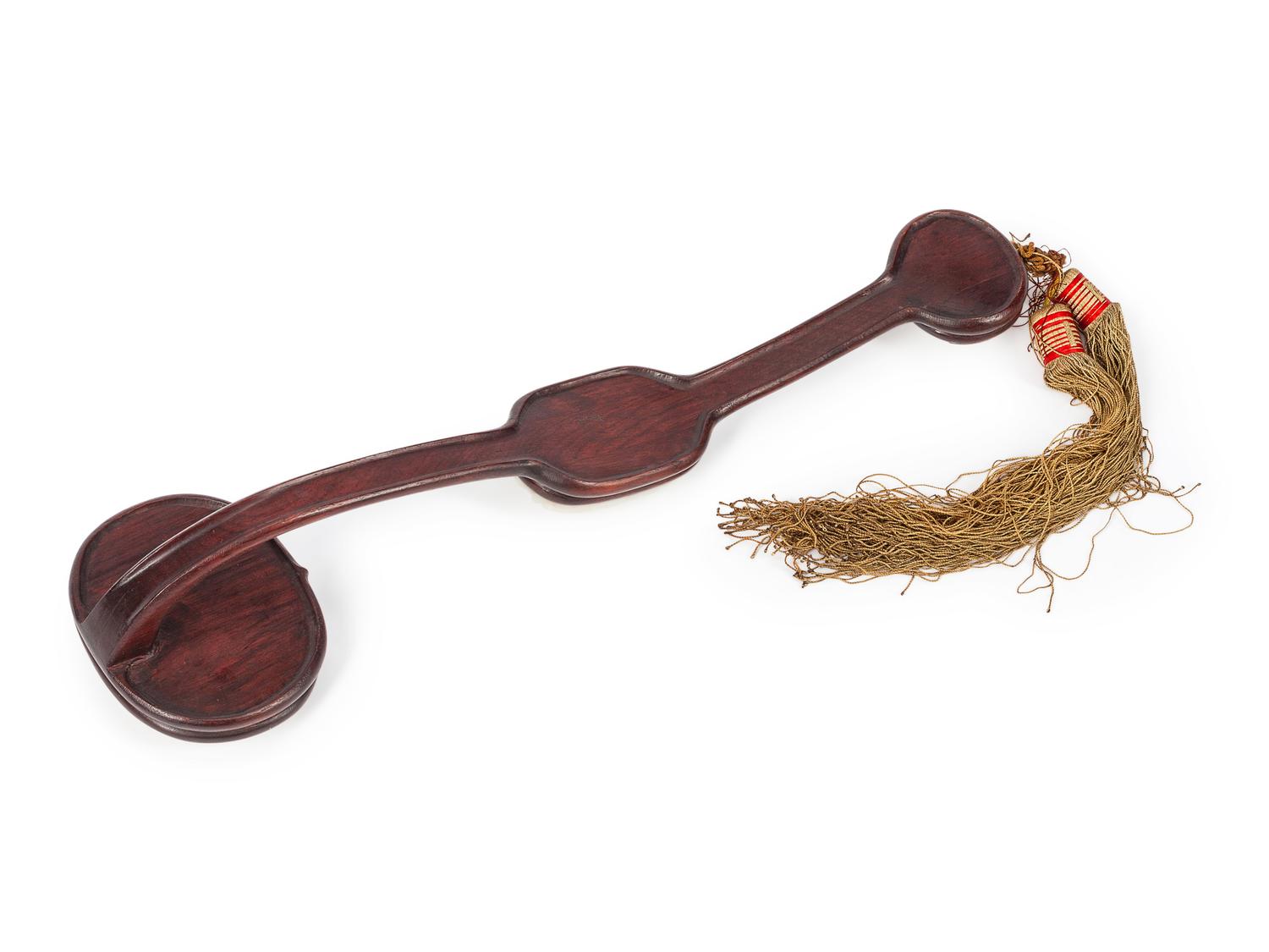 A Chinese Carved Jadeite and Hardwood Scepter