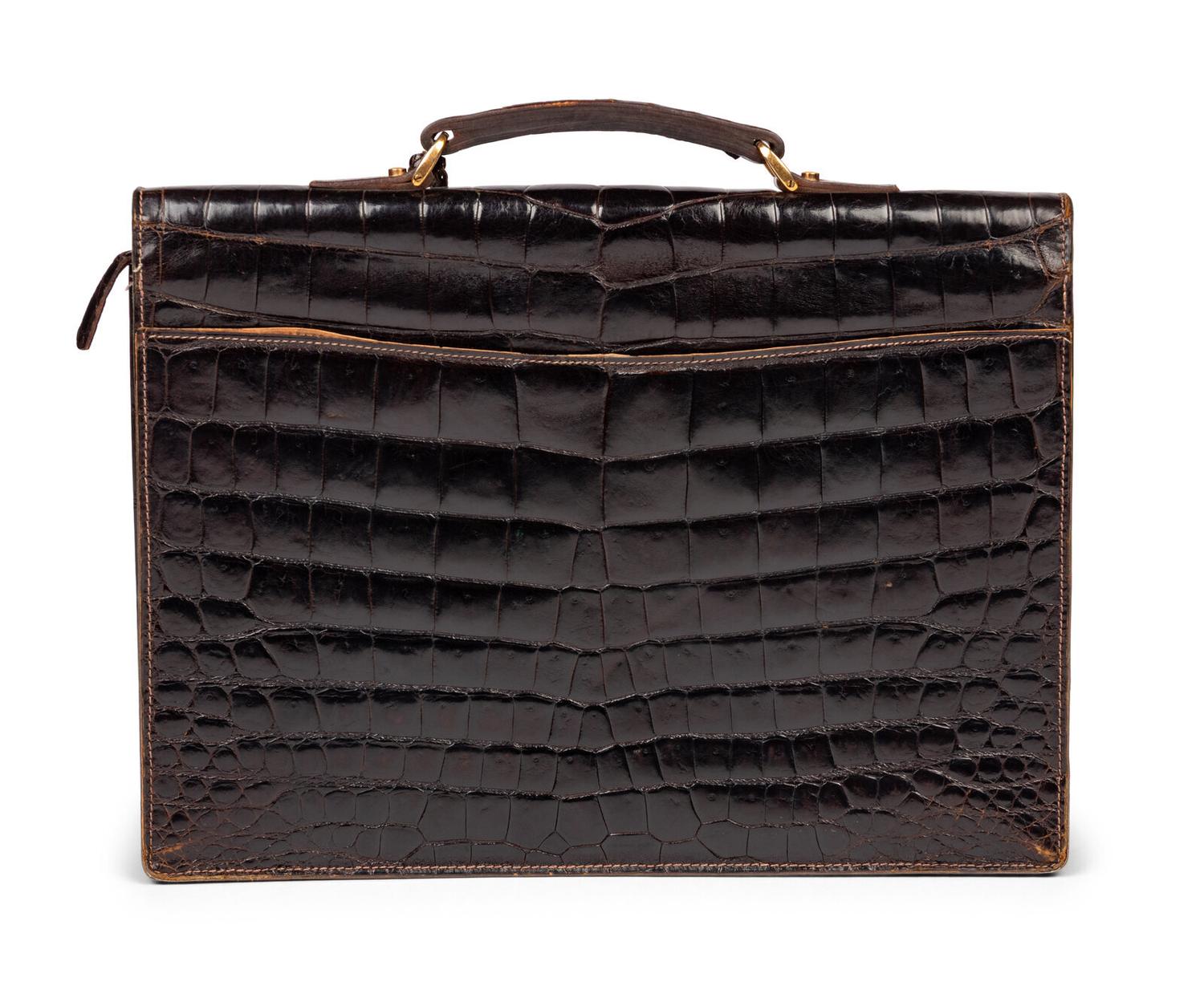 Gucci, Brown Crocodile Briefcase
