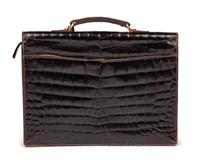 Gucci, Brown Crocodile Briefcase