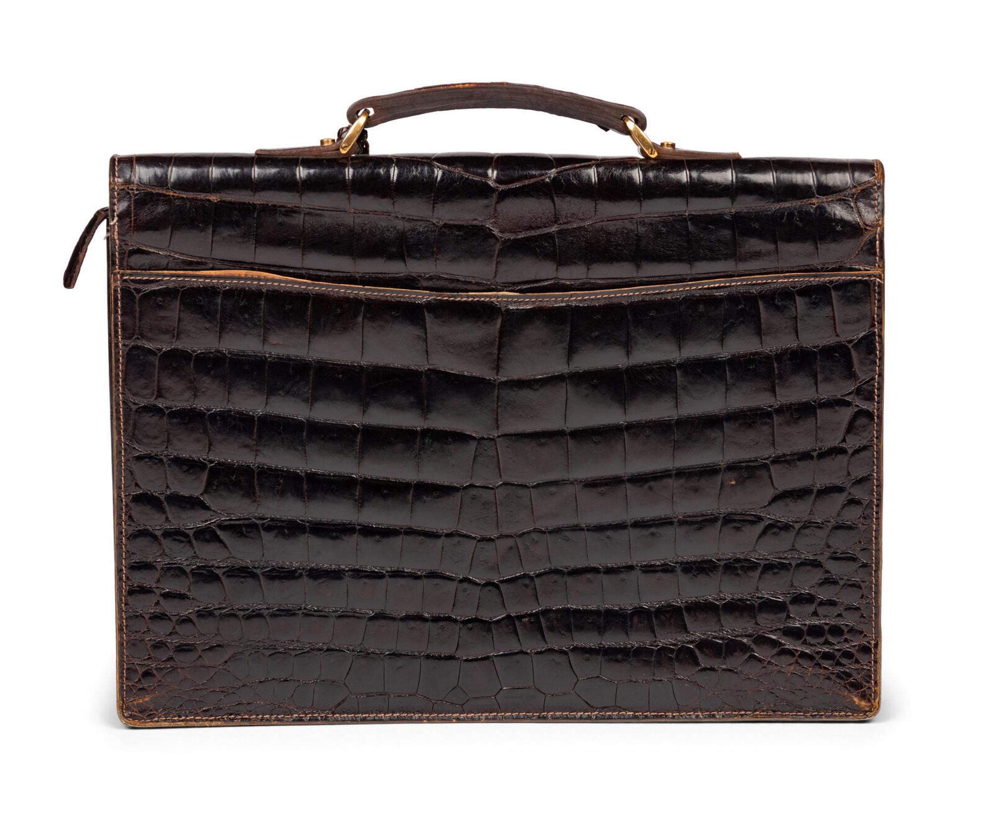 Gucci, Brown Crocodile Briefcase