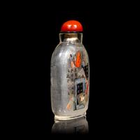 A Chinese Inside Painted Glass 'Longevity' Snuff Bottle, Ma Shaoxuan, Dated 1899 馬少宣己亥年（1899）節錄《九成宮》百歲圖玻璃內畫鼻煙壺
