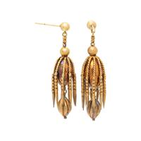 VICTORIAN, YELLOW GOLD FRINGE EARRINGS