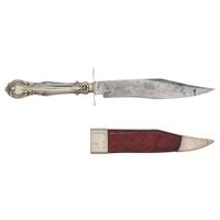 Cutlery Hilt "Californian Bowie" Etched Panel Knife by Edward Barnes