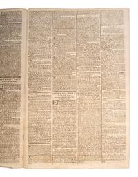 [PRE-REVOLUTIONARY WAR]. The Glocester Journal . Vol. XLV, No. 2306. Gloucester, England: R. Raikes, 4 August 1766.
