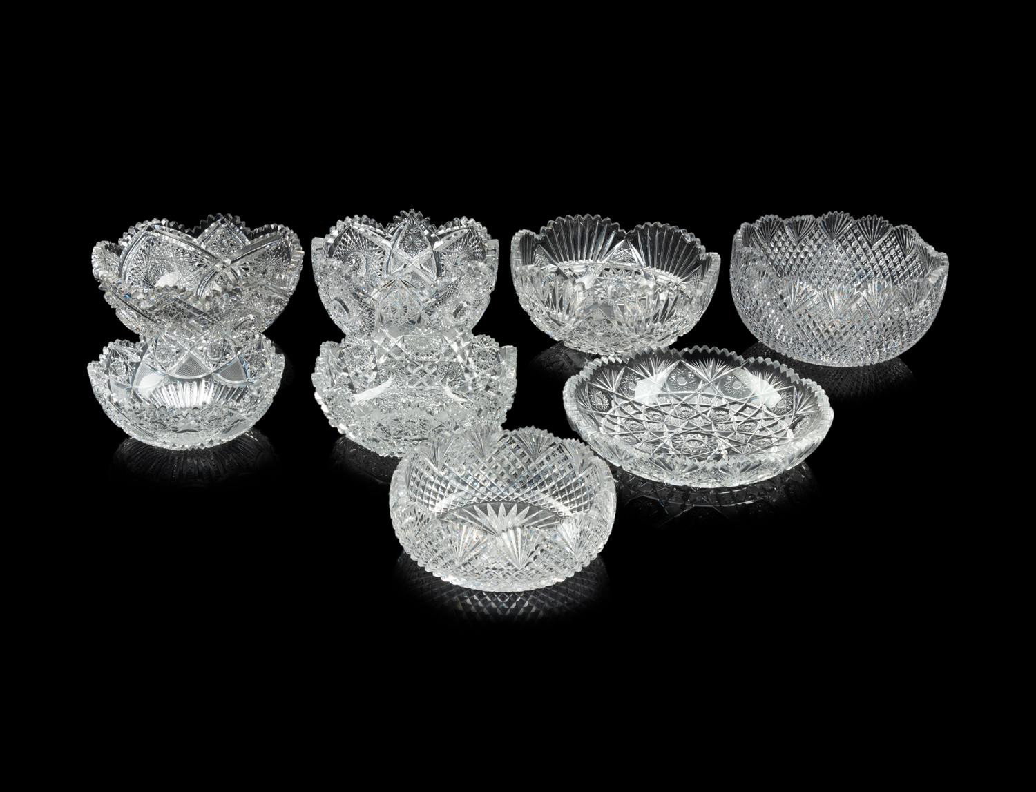 A Collection of Cut Glass Bowls