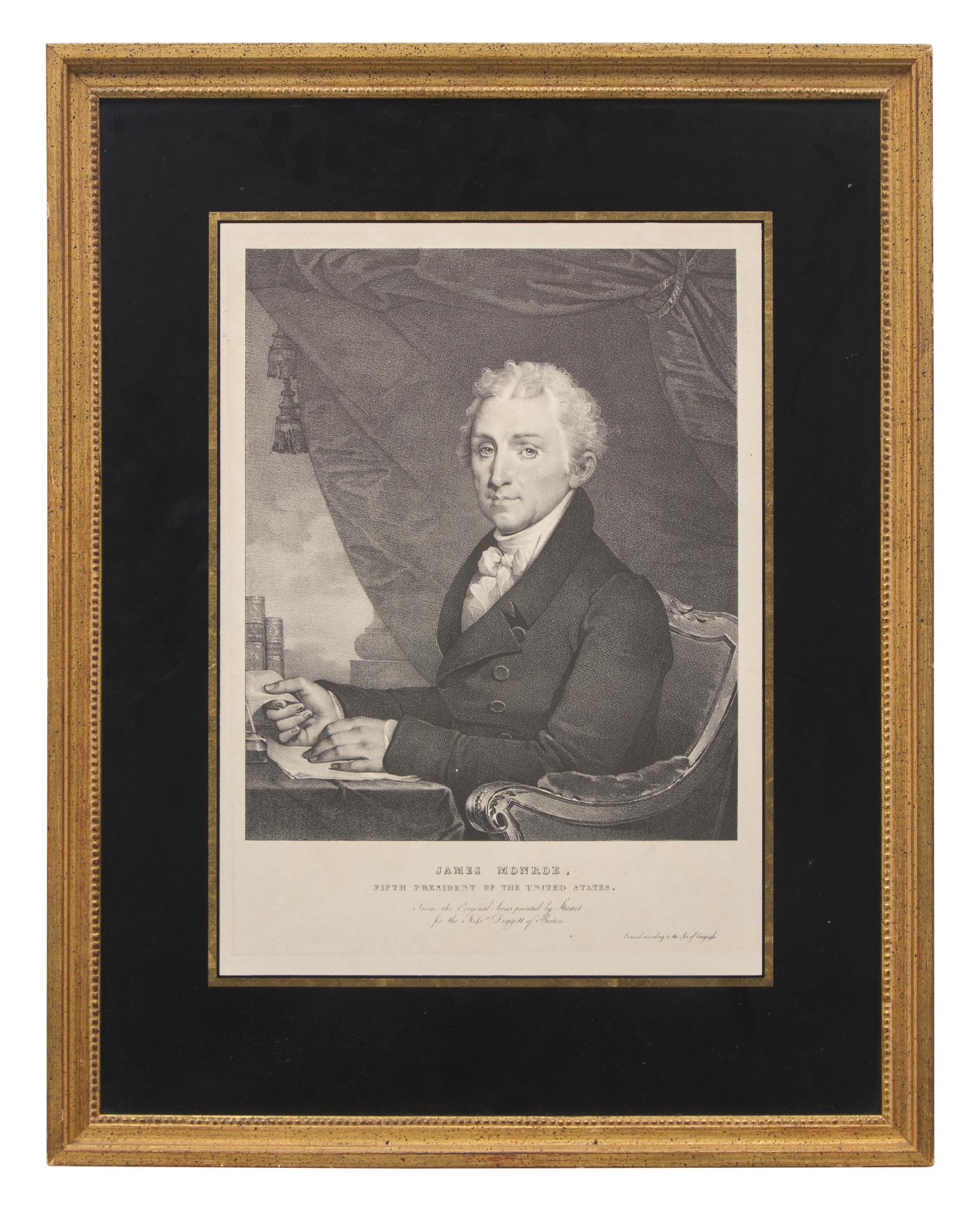 Three Engraved Portraits of Marquis de Lafayette, James Madison, and James Monroe
