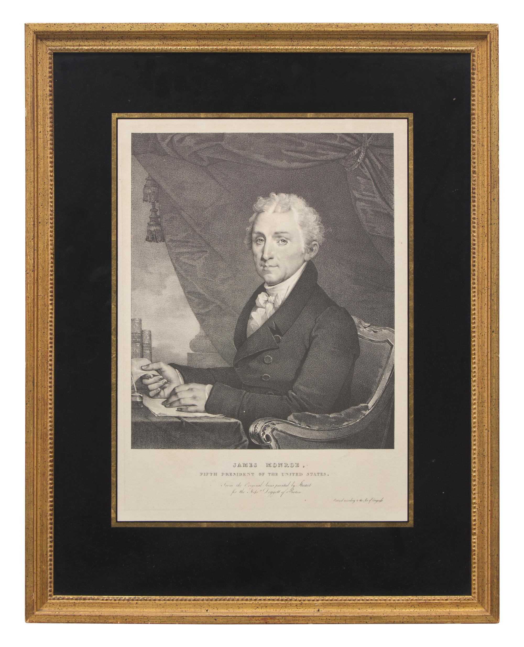 Three Engraved Portraits of Marquis de Lafayette, James Madison, and James Monroe