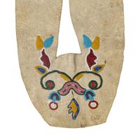 Prairie Beaded Hide Moccasin Vamps AND Wood Form