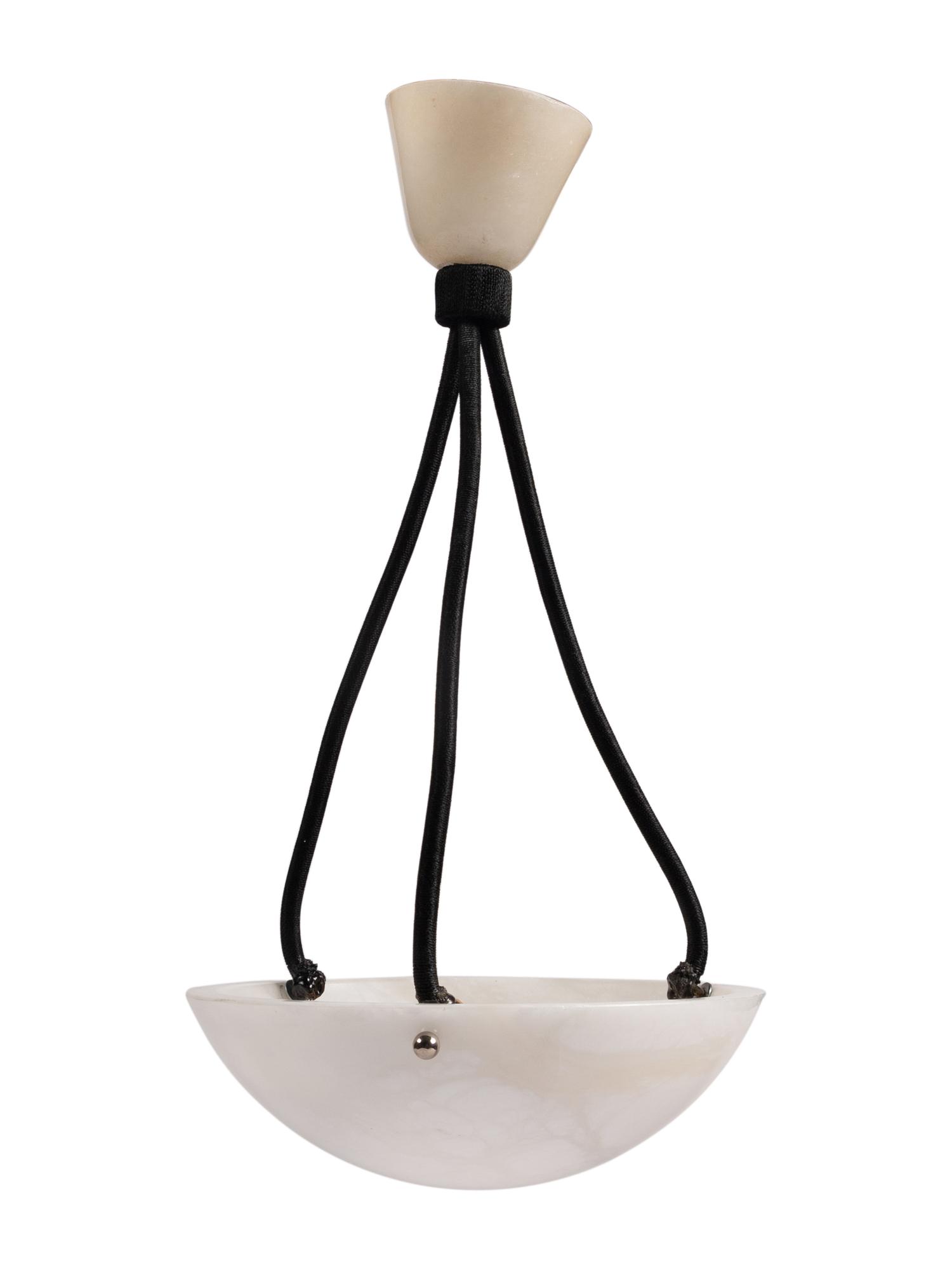 A Pair of Contemporary Alabaster Pendant Fixtures