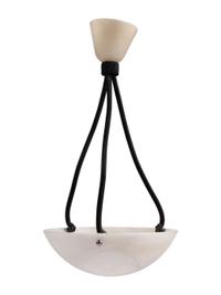 A Pair of Contemporary Alabaster Pendant Fixtures