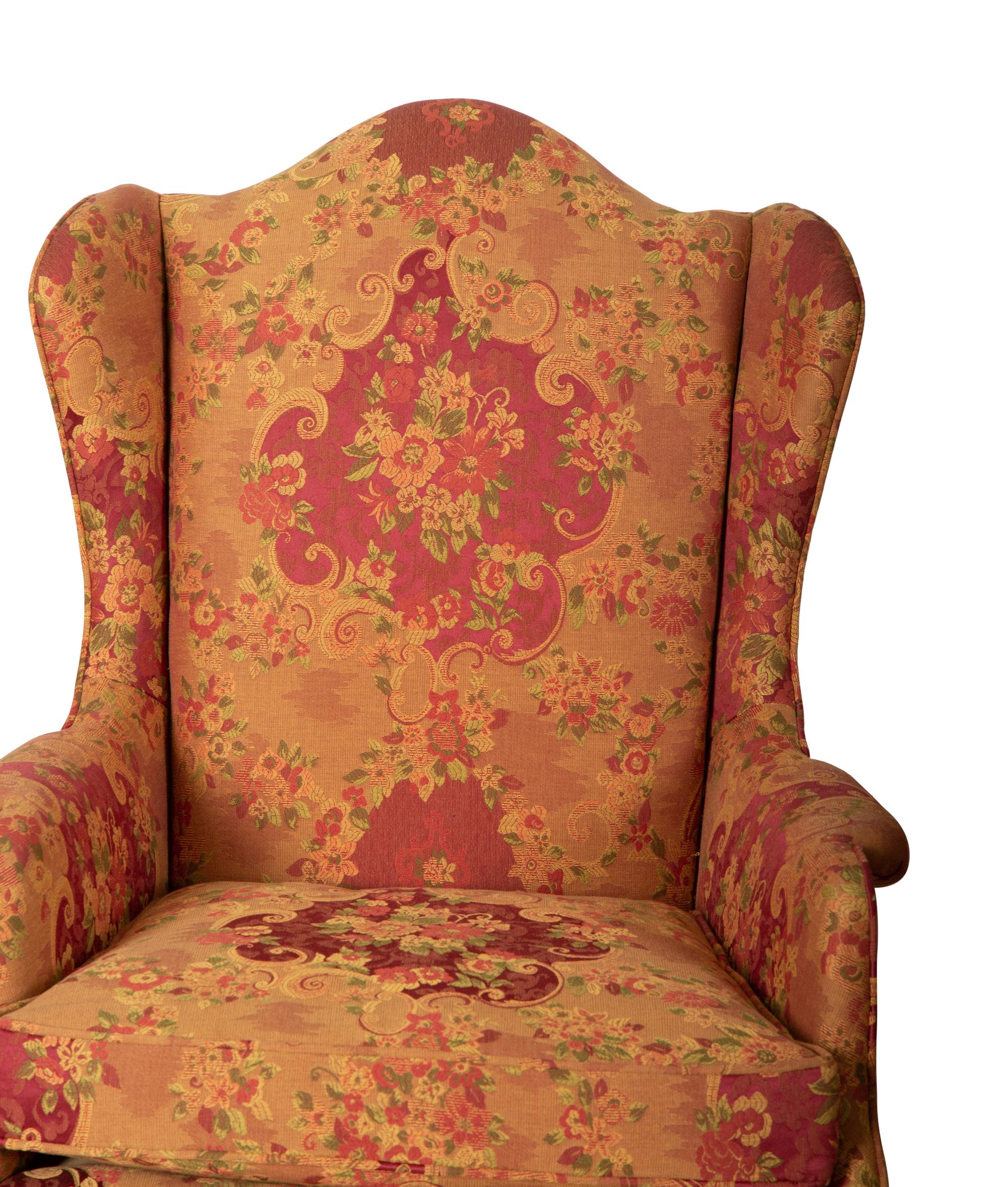 A Set of Seven George III Style Mahogany Wing Back Armchairs