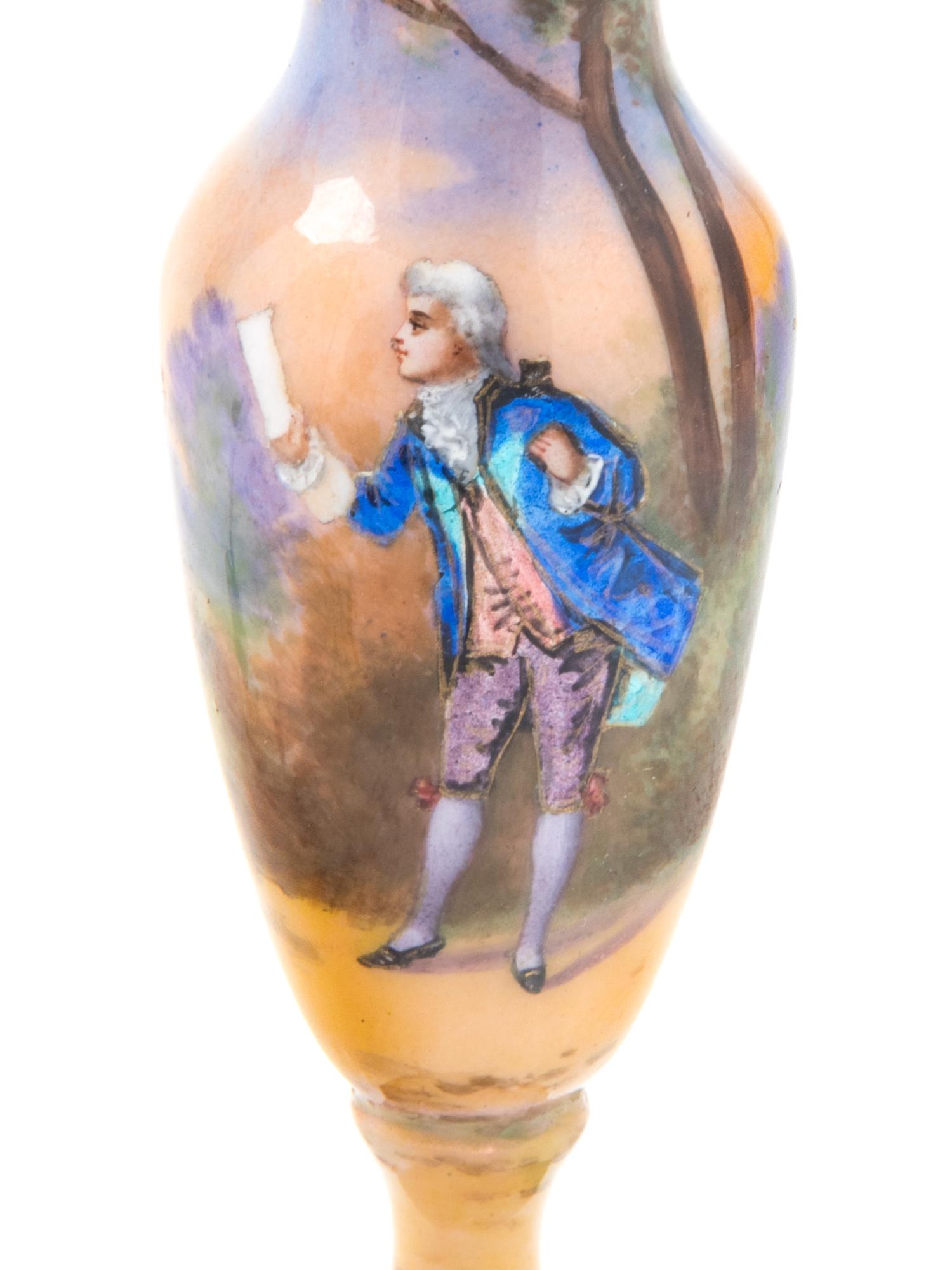 Six Continental Enamel Decorated Articles