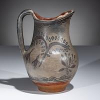 San Ildefonso Figural Polychrome Pottery Pitcher