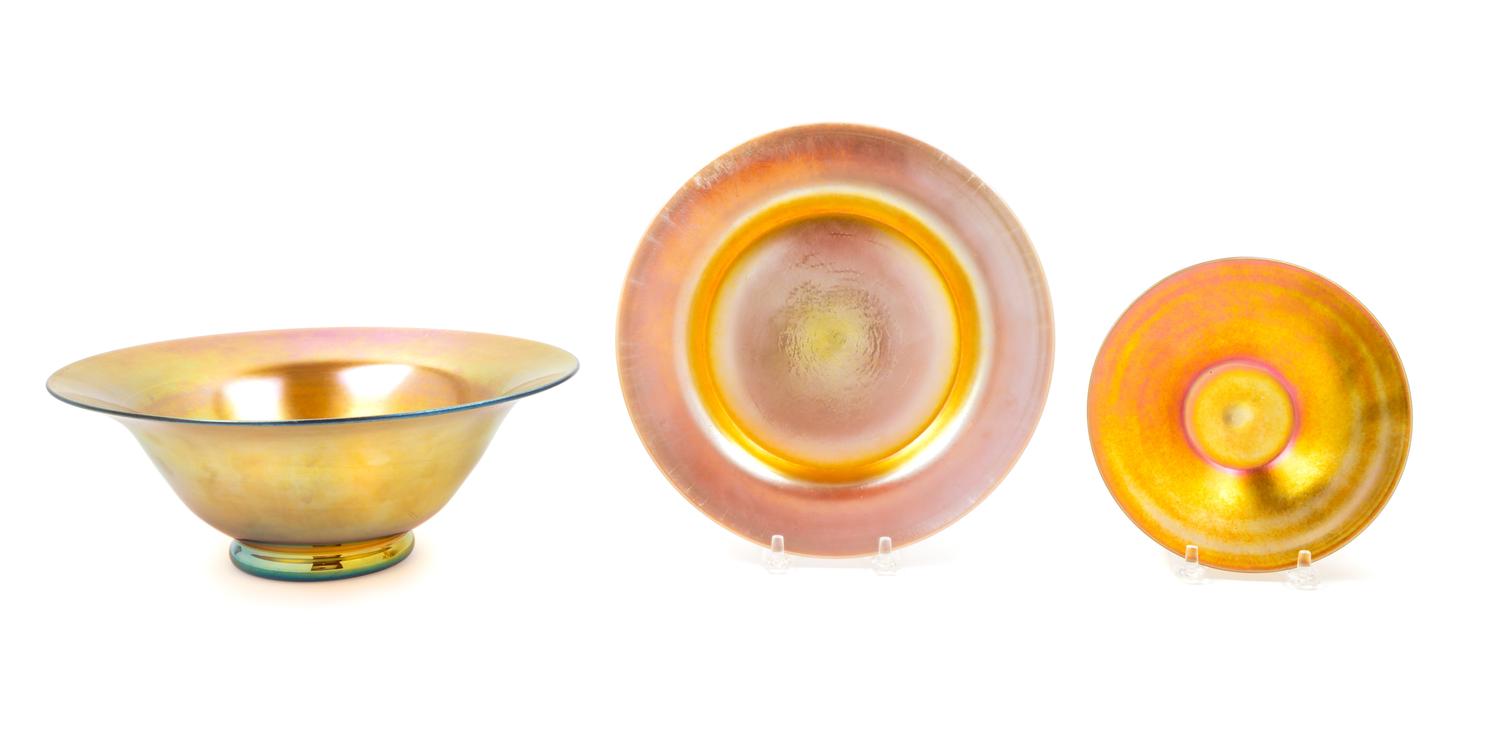 A Group of Steuben Objects Diameter of dish 9 3/4 inches. — 20TH CENTURY
