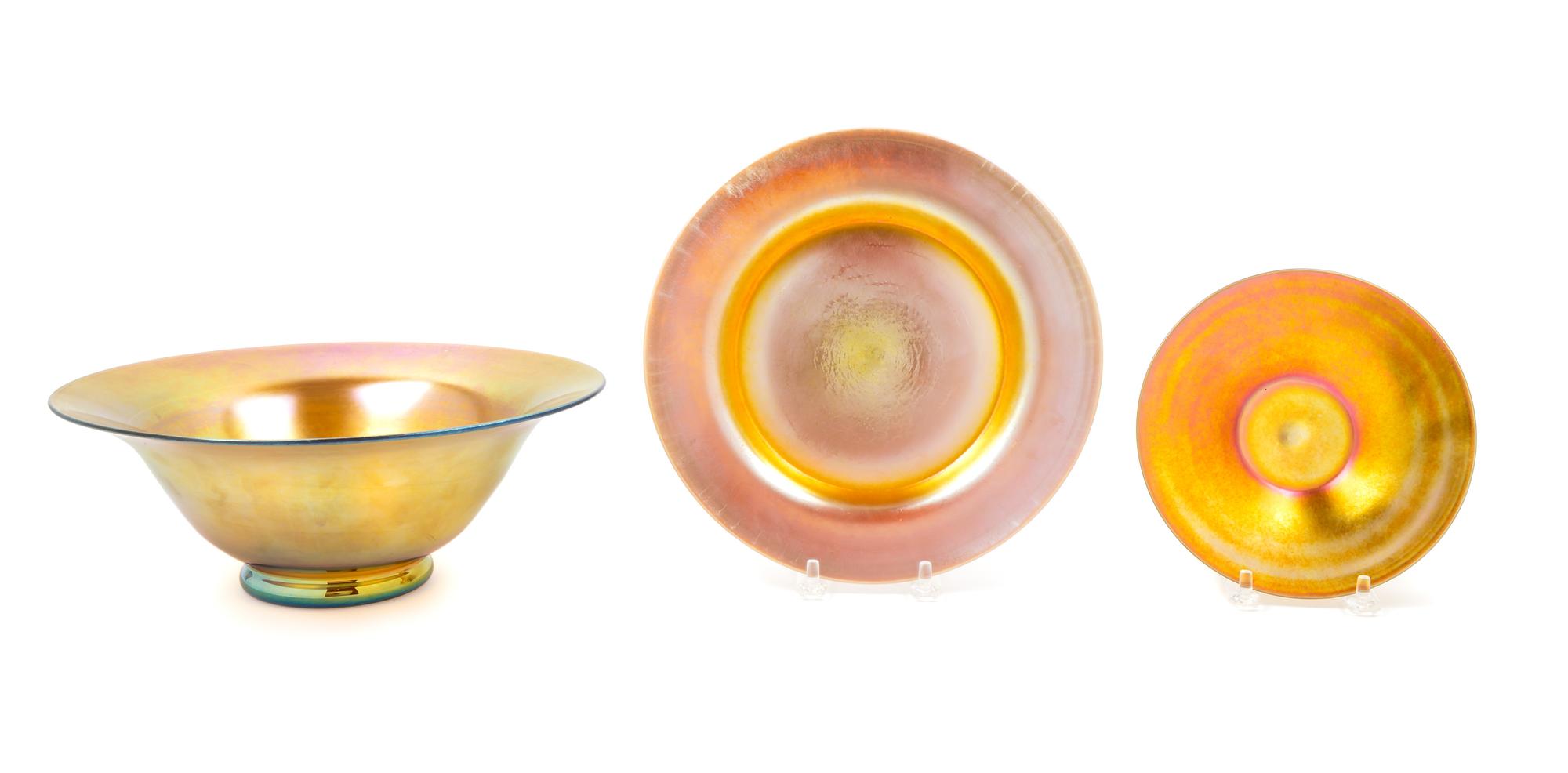 A Group of Steuben Objects Diameter of dish 9 3/4 inches. — 20TH CENTURY