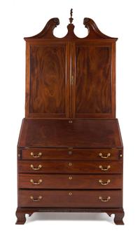 An American Slant-Front Secretary Height 94 1/4 x width 46 x depth 23 inches. — 18TH CENTURY