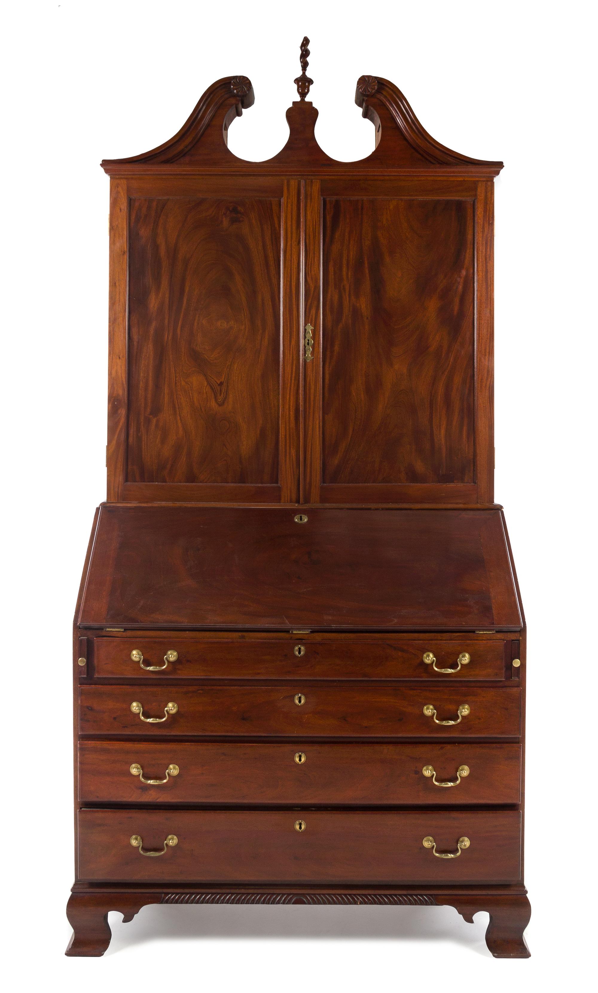 An American Slant-Front Secretary Height 94 1/4 x width 46 x depth 23 inches. — 18TH CENTURY