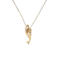 Steven Douglas, Treated Blue Diamond and Yellow Gold Mermaid Pendant Necklace