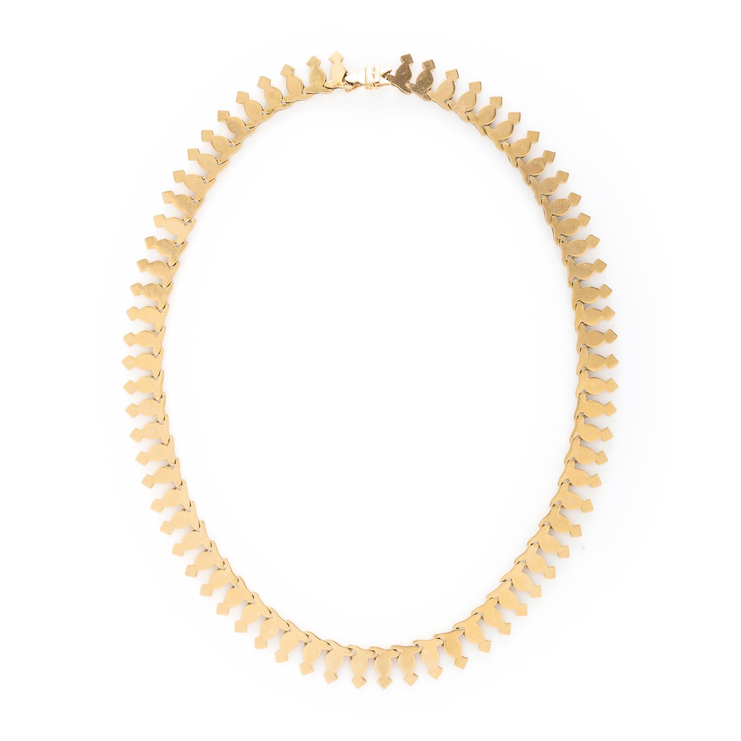 YELLOW GOLD FANCY LINK NECKLACE