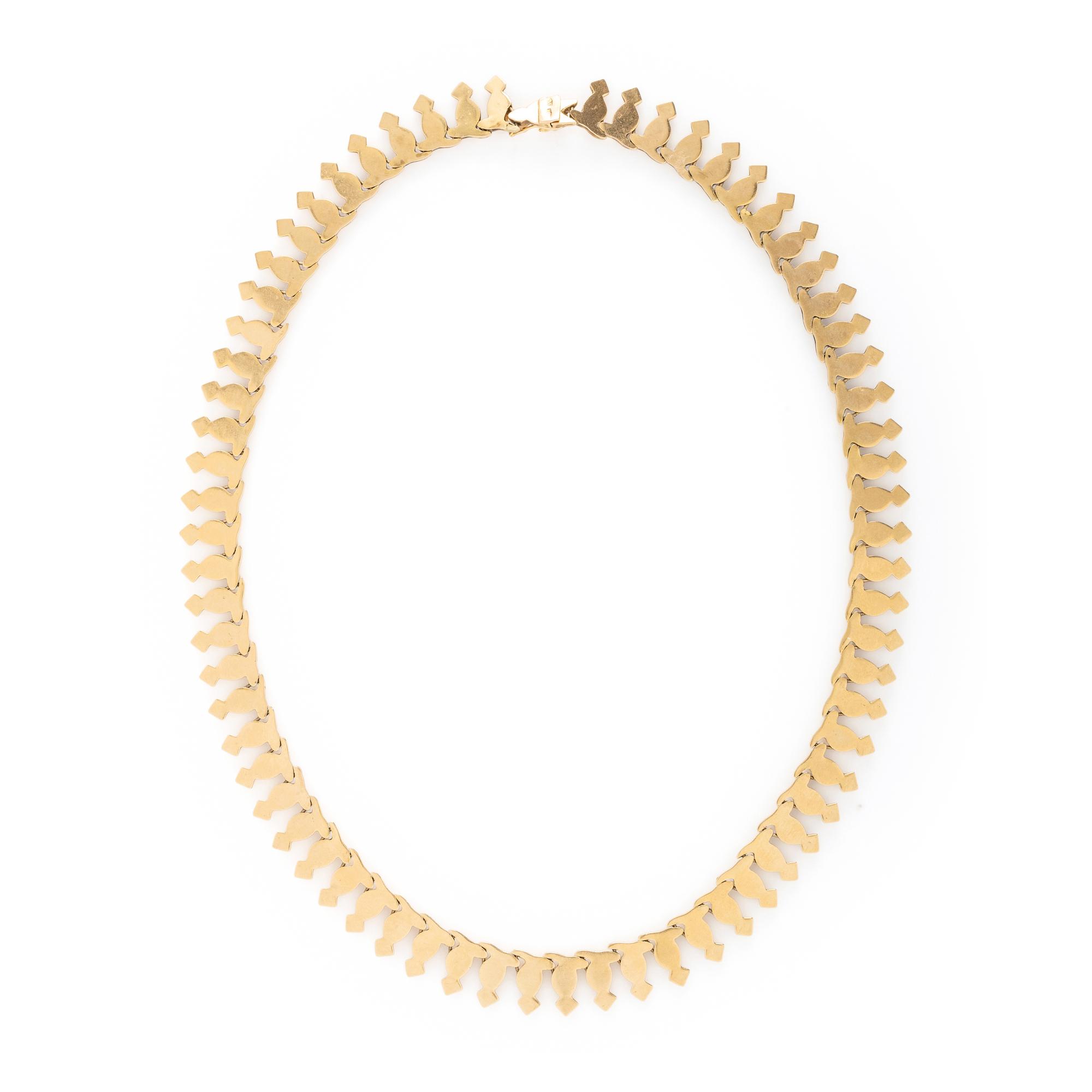 YELLOW GOLD FANCY LINK NECKLACE