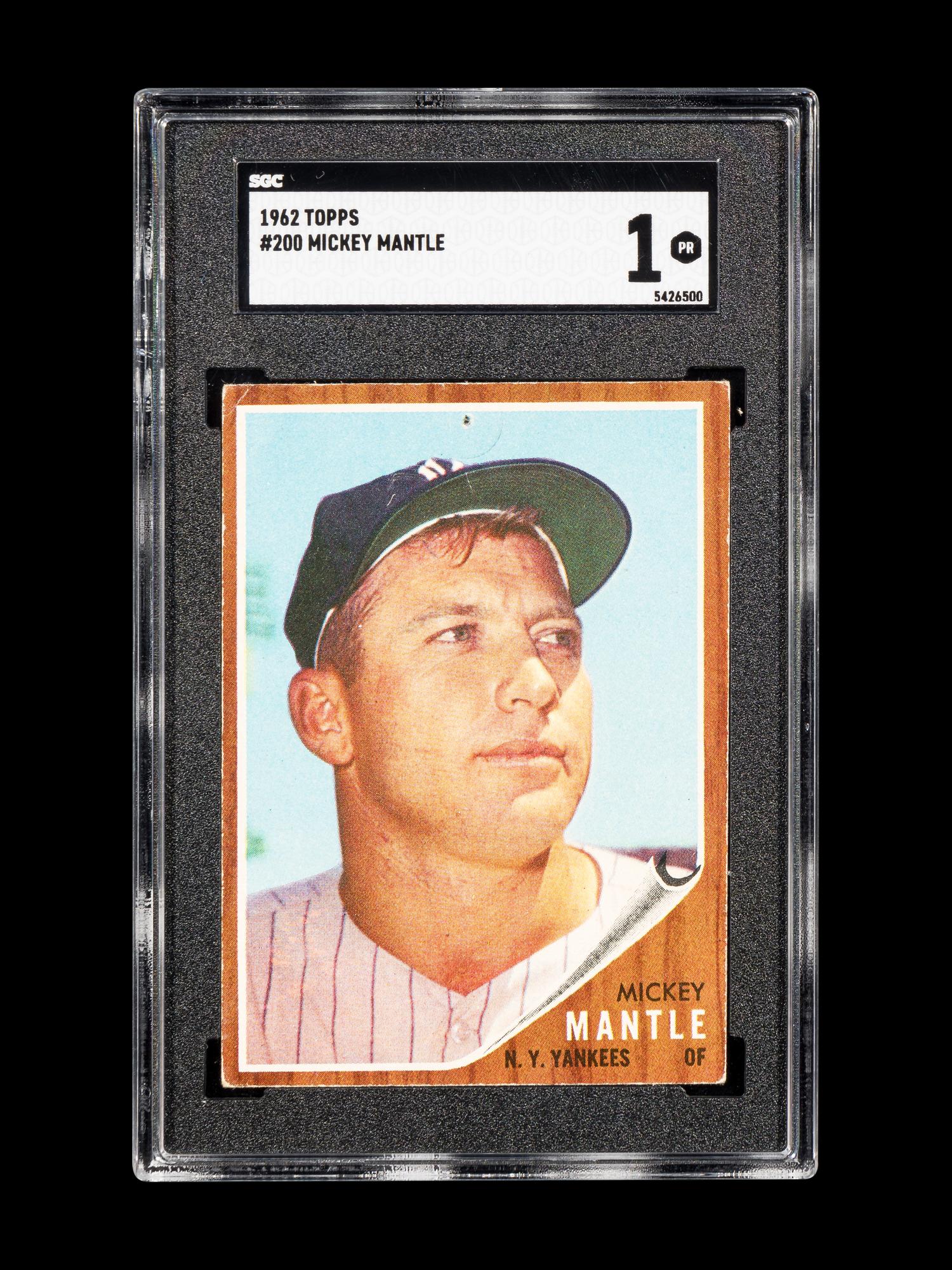A 1962 Topps Mickey Mantle Baseball Card No. 200 (SGC 1)