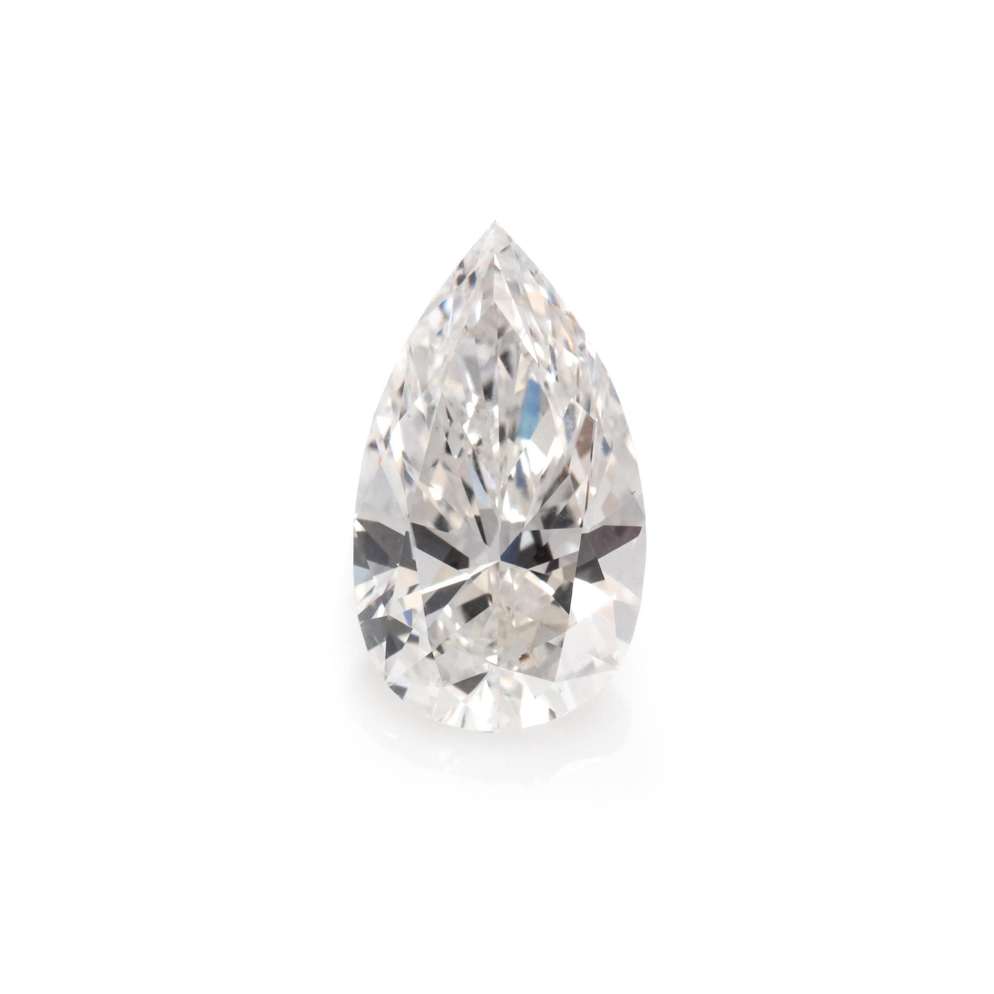 2.25 Carat and 2.07 Carat Pear Shape Brilliant Cut Diamonds