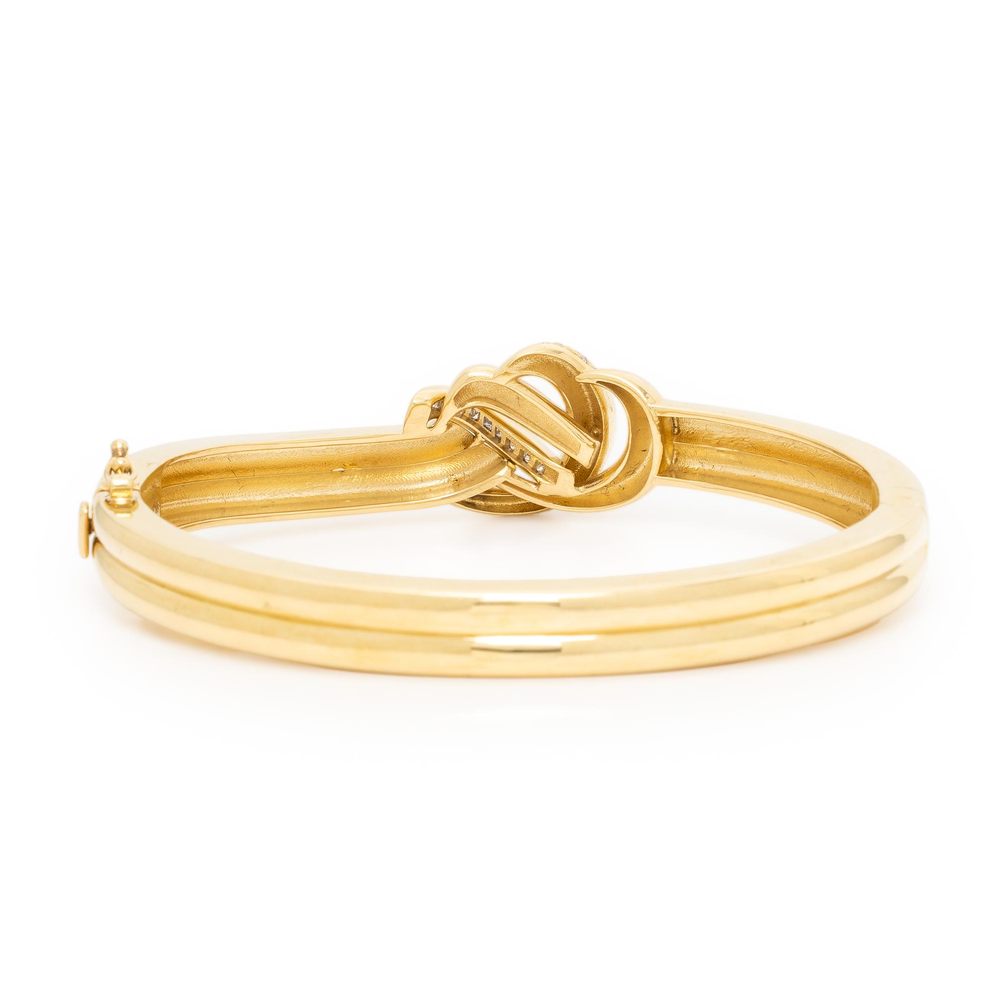 Roseark, Yellow Gold and Diamond Bangle Bracelet